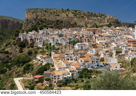 Chulilla, Spain - June 27, 2021: Panoramic View Of The Beautiful Village Of Chulilla And Its White H