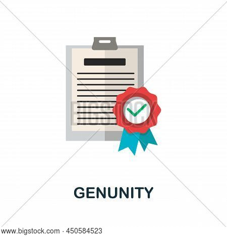 Genunity Flat Icon. Colored Element Sign From Company Value Collection. Flat Genunity Icon Sign For 