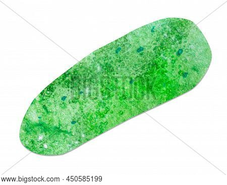 Hand-drawn Watercolor Papercut Green Cucumber. Bright Cute Kawaii Kidcore Style Illustration, Good F