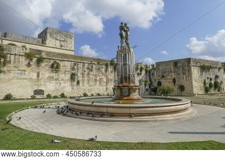 Waterspout Fountain At The Convent Of Saint Francis Of Paola In Lecce, A City In Apulia, Italy