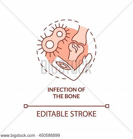 Infection Of Bone Terracotta Concept Icon. Common Joint Condition Abstract Idea Thin Line Illustrati