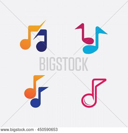 Note Icon Vector Illustration Design Sound Waves, Audio, Equalizer, Abstract, Head Set Logo Vector I