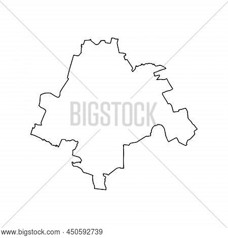 Outline Map Of Marijampole, Lithuanian City. Vector Map With Contour.