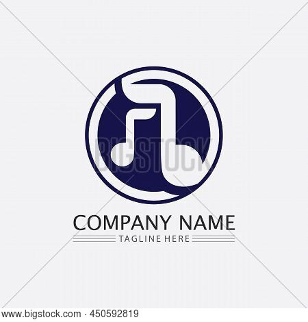 Note Icon Vector Illustration Design Sound Waves, Audio, Equalizer, Abstract, Head Set Logo Vector I