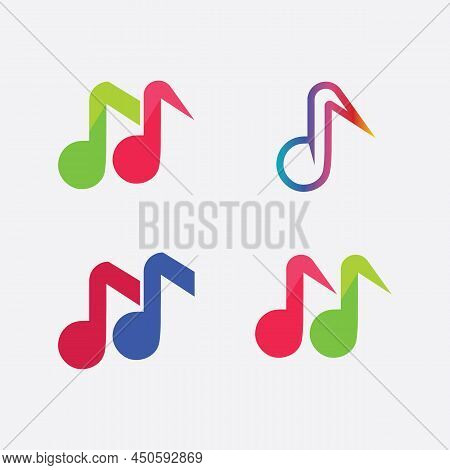 Note Icon Vector Illustration Design Sound Waves, Audio, Equalizer, Abstract, Head Set Logo Vector I