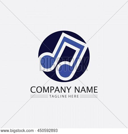 Note Icon Vector Illustration Design Sound Waves, Audio, Equalizer, Abstract, Head Set Logo Vector I