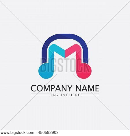 Note Icon Vector Illustration Design Sound Waves, Audio, Equalizer, Abstract, Head Set Logo Vector I