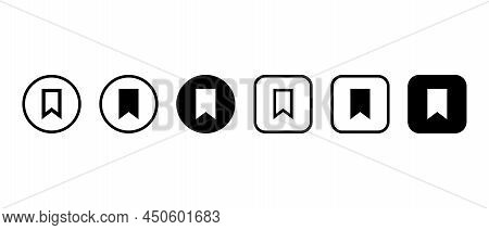 Bookmark Vector Icons Set. Bookmarks For Internet Or Phone Symbol