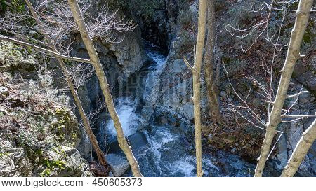 Krios River In Troodos Mountains In Cyprus Runs Down A Gorge