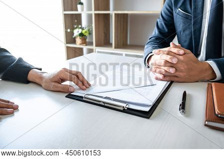 Image Of Business Woman Hand Sending A Resignation Letter To Executive Boss, Change Of Job, Unemploy