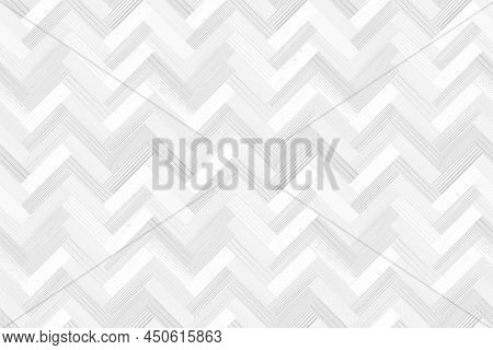 White Wooden Parquet, Seamless Herringbone Pattern. Hardwood Gray Zigzag Laminate Floor. Wood Grain 