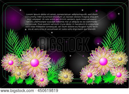 Abstract Pink Floral Background With Transparent Flowers
