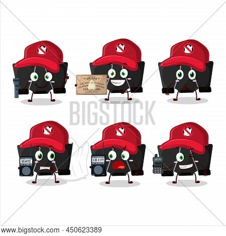 Ghost Hunter Cartoon Binder Clip Character Using Camera