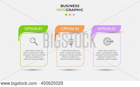 Vector Infographic Design Business Template With Icons And 3 Options Or ...
