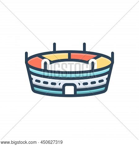 Color Illustration Icon For Arena Amphitheater Palaestra Cirque Stadium Competition Sport
