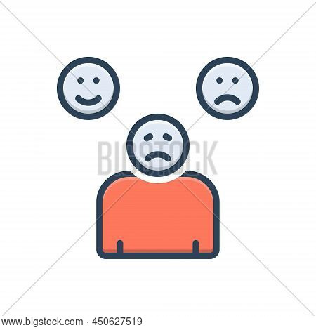 Color Illustration Icon For Emotional Sentimental Mushy Gooey Lackadaisical Slobbery