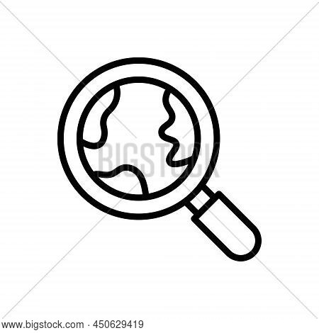 Black Line Icon For Exploration Investigation Research Search Disquisition Study