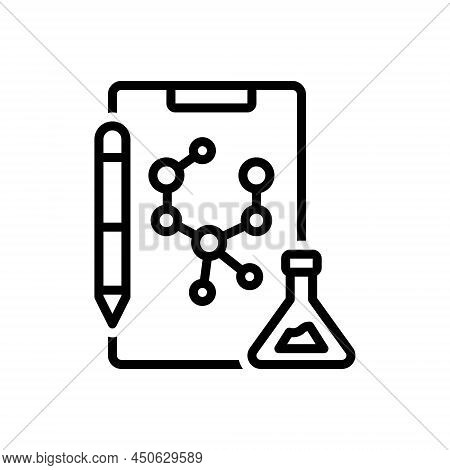 Black Line Icon For Formula Science Atom Forensis Laboratory Experiment Helix Research Beaker