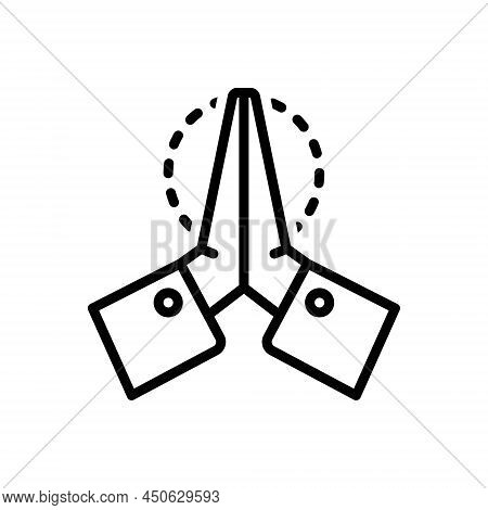 Black Line Icon For Grateful Oblige Thankful Glad Indebted Appreciative Pleased Applauding