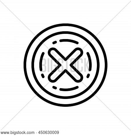Black Line Icon For Elimination Erasure Riddance Delete Cancel Refuse Cross Deny