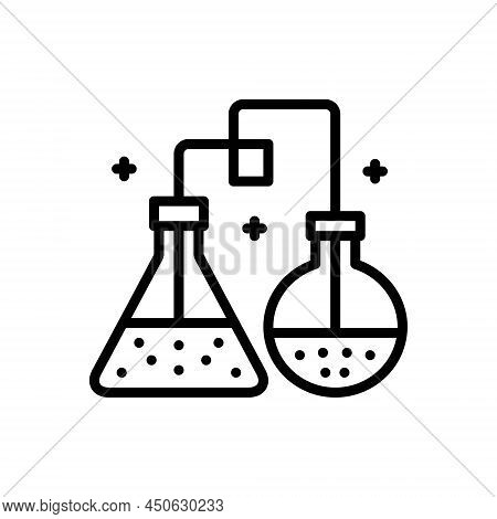 Black Line Icon For Chemicals Erlenmeyer-flask Laboratory Experiment Flask Conical-flask