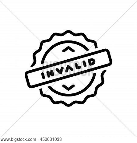Black Line Icon For Invalid Risk Interface Invalidation Defeasance