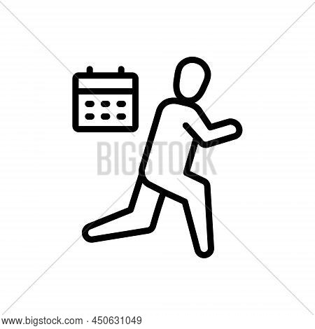 Black Line Icon For Regularly Steady Regulable Usually Routinely Agenda