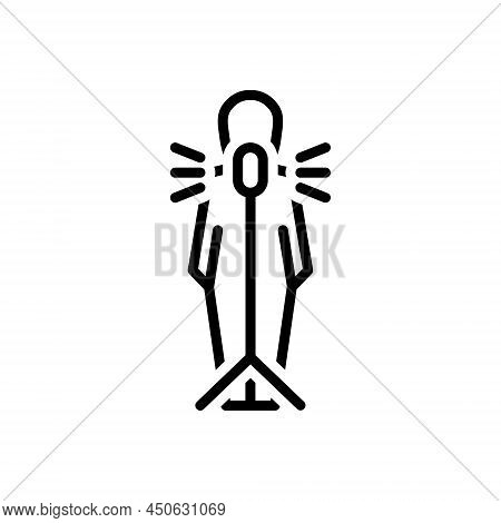 Black Line Icon For Vocal Vocalic Singer Artist Performer Microphone