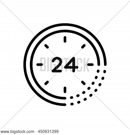 Black Line Icon For Hrs Duration Accessibility Efficacy Time Deodorant