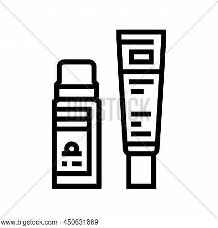 Spot Treatment For Face Line Icon Vector. Spot Treatment For Face Sign. Isolated Contour Symbol Blac