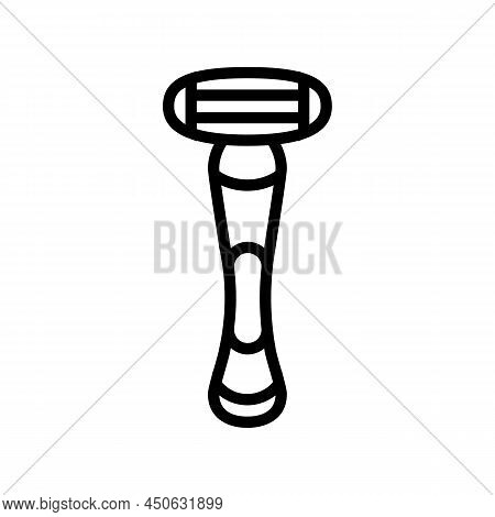 Shave Razor Line Icon Vector. Shave Razor Sign. Isolated Contour Symbol Black Illustration