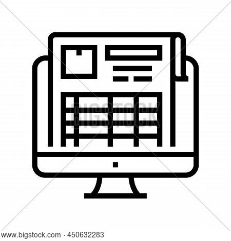 Inventory Report Line Icon Vector. Inventory Report Sign. Isolated Contour Symbol Black Illustration