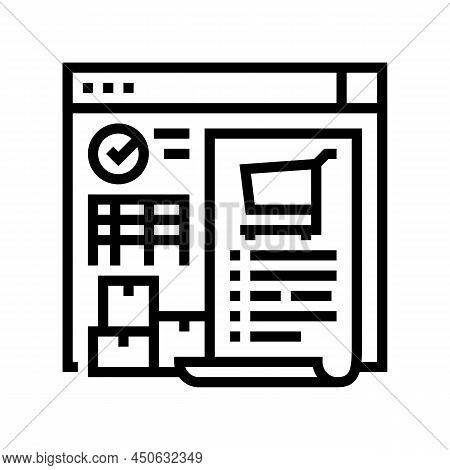 Purchase Order Report Line Icon Vector. Purchase Order Report Sign. Isolated Contour Symbol Black Il