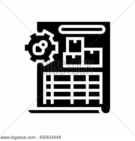 Inventory Adjustment Report Glyph Icon Vector. Inventory Adjustment Report Sign. Isolated Contour Sy