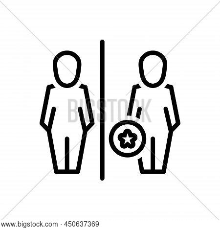 Black Line Icon For Only Alone Mere If Person Merely Solely Exclusively