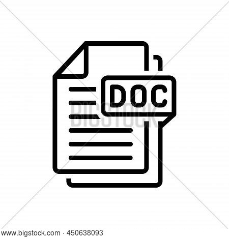 Black Line Icon For Doc Document File Folder Paper Fileformat