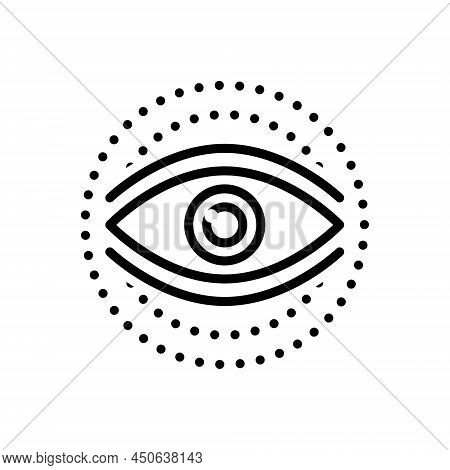 Black Line Icon For See Eyesight Eyeball Glimmers Look Vision View Sight