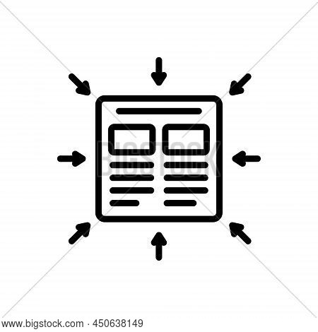 Black Line Icon For Specification Document Spec Stipulation Blueprint Description Center