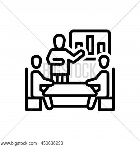 Black Line Icon For Explanation Clarification Enucleation Interpretation Confession Information Boar