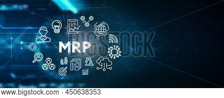 Mrp Material Requirement Planning Manufacturing Industry Business Process Automation. 3d Illustratio