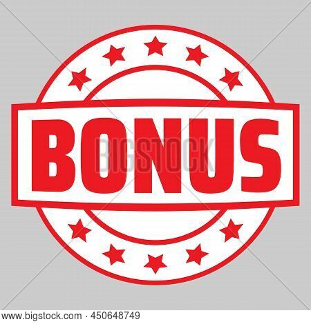 Bonus Isolated Icon, Sticker. Red Bonus Sign For Promotion Design. Advertising For Marketing Promo D
