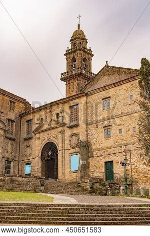 View Of The San Domingo De Bonaval Church In Santiago De Compostela, Spain