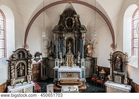Auw An Der Kyll, Rhineland-palatinate - Germany - 04 10 2019- Interior Design Of The Small Catholic 