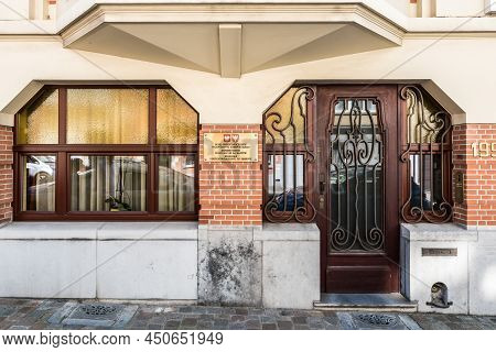 Schaerbeek, Brussels Capital, Belgium, 04 20 2019  Facade Of The Embassy And Regional Representation