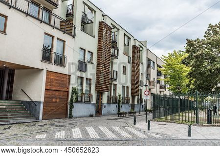 Brussels Old Town - Belgium - 06 07 2019 - Renovated Apartment Blocks In Upperclass Style At The Poo