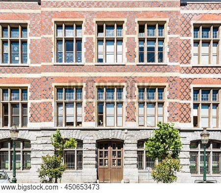 Schaerbeek, Brussels , Belgium - 06 29 2019 - The Facade Of The Town Hall In Neo- Renaissance Style