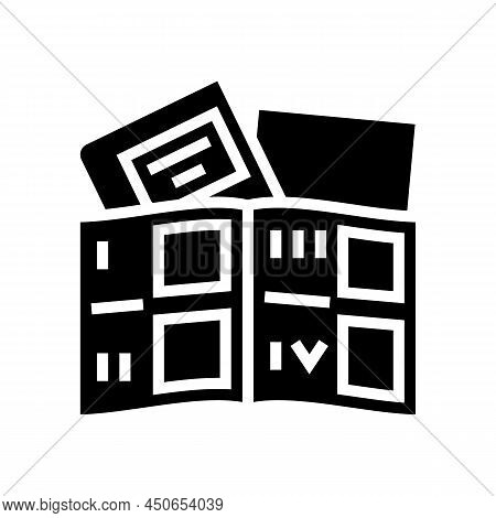 Tutorial Book Glyph Icon Vector. Tutorial Book Sign. Isolated Contour Symbol Black Illustration
