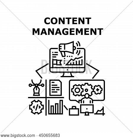 Content Management Vector Icon Concept. Content Management System Business Process, Online Advertisi