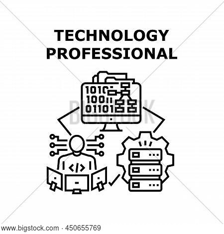 Professional Technology Vector Icon Concept. Professional Technology Developing And Coding Software 
