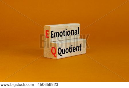 Eq Emotional Quotient Symbol. Concept Words Eq Emotional Quotient On Wooden Blocks On A Beautiful Or